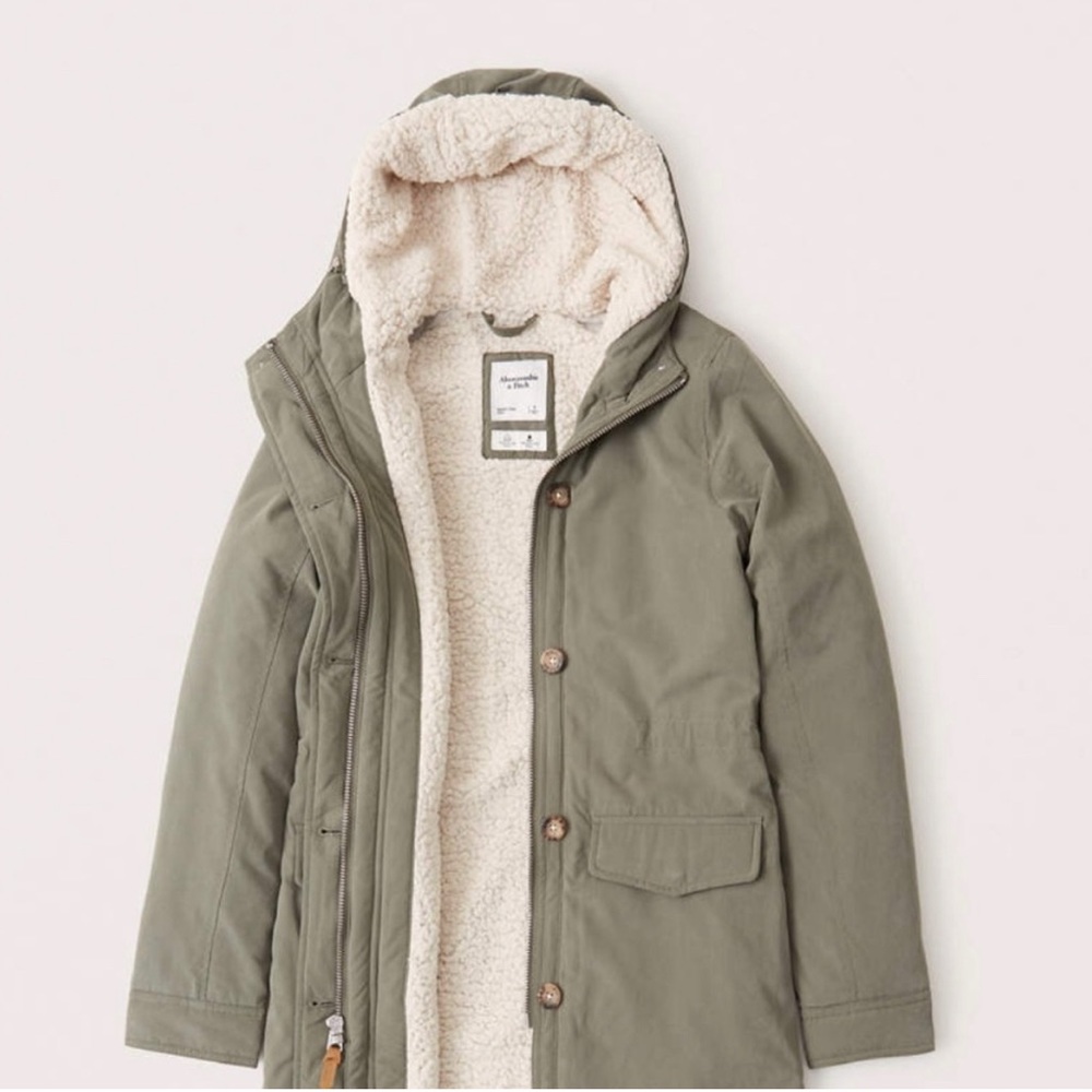 Abercrombie & Fitch Olive Green Winter Parka